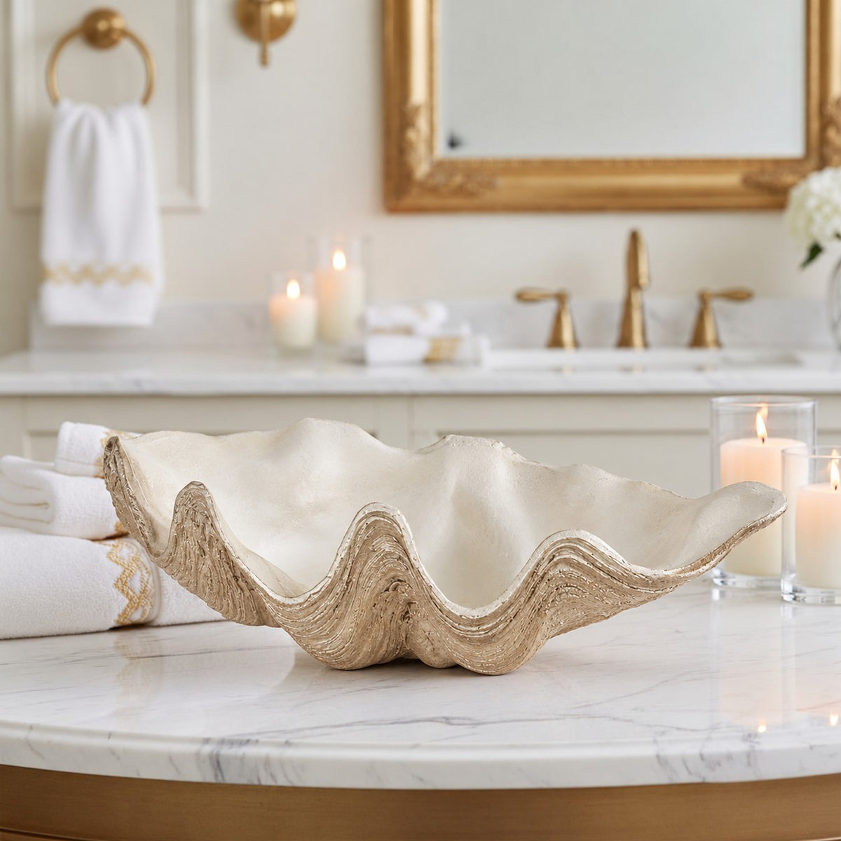 Large Resin Shell Bowl – Decorative Bowl