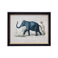 Vintage Blue Elephant Print 38 x 29 cm