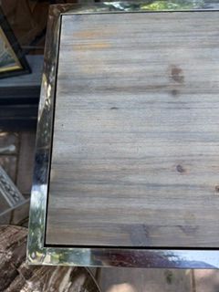 Wood & Steel Bedside Table Clearance - CLEARANCE