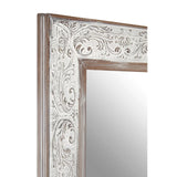 Ornate Antique Silver Mirror 109 cm