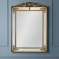 Ornate Gilt Bevelled Mirror with Crown H: 192 cm