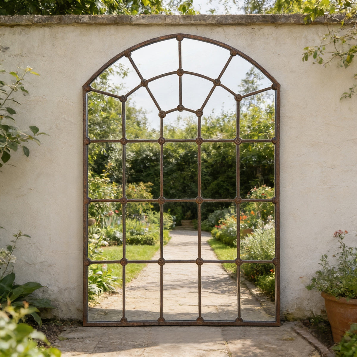 Extra Large Bronze Window Mirror 179 x 132 cm