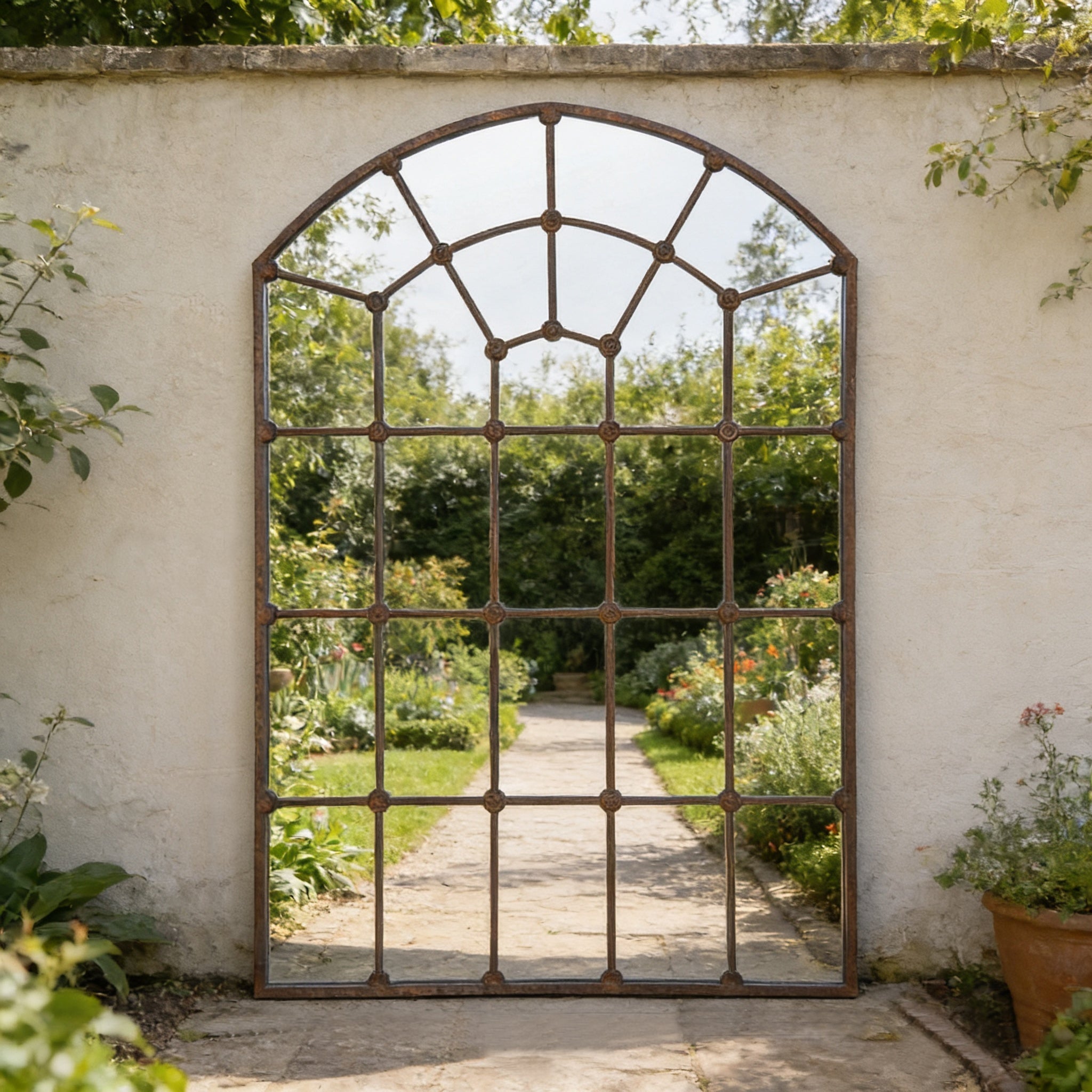 Extra Large Bronze Window Mirror 179 x 132 cm