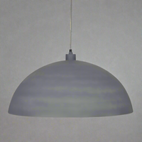 Extra Large Matt Grey Metal Dome Pendant