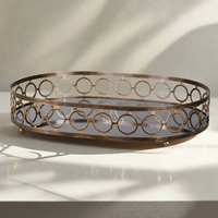 Extra Large Gilt Metal Tray 51 cm