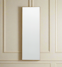 Tall minimal champagne gold framed leaner or wall mirror.&nbsp;&nbsp; A reallly tall mirror to hang or lean against any wall in your home.&nbsp; Mirrors, this size and shape work in any room, pefect in a bedroom or dressing room, to really open up the space in a hall or entryway.&nbsp; 