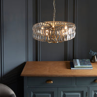 Gilt & Glass Faceted Chandelier 50 cm