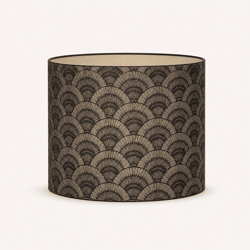 Velvet Fan Shade lampshade with Art Deco pattern