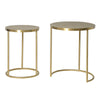 Pair Faux Shagreen Tables 55cm