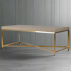 Coffee Table Faux Shagreen Gilt Base 120 cm