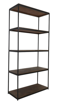 Tall Wood and Metal Shelving Unit H200cm