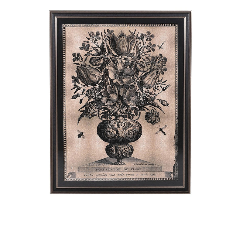 Large Sepia Flower Vase Print 129 cm