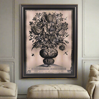 Large Sepia Flower Vase Print 129 cm