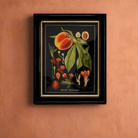 Shop small peach fruit & Blossom print, 20x25cm. Perfect wall decor addition with classic frame. Elevate interiors with this stylish art piece.