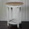 French Elm Grey Round Side Table H: 69cm