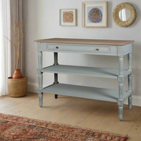 French Grey Elm Two Shelves Console Table