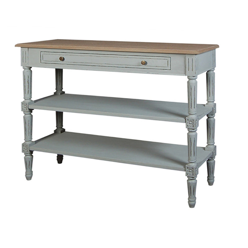 French Grey Elm Two Shelves Console Table