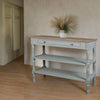 French Grey Elm Two Shelves Console Table