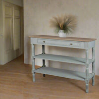 French Grey Elm Two Shelves Console Table