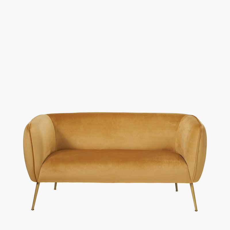 Rust Velvet Sofa 142 cm