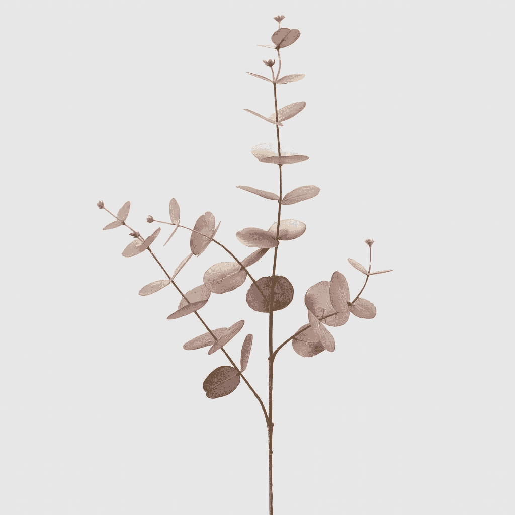 Blush-toned faux eucalyptus stem for home decor