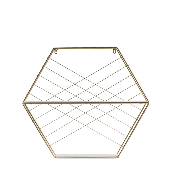 Geometric Wall Shelving Unit - Gold - 60cm