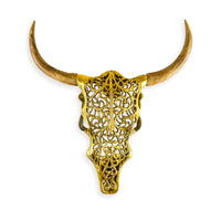 Gilt Metal/Wood Bison Head