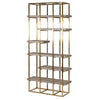 Polished Gilt and Faux Shagreen Shelving 208 cm