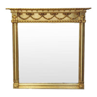 Period style giltwood overmantle mirror, perfect in a Victorian or Edwardian house.&nbsp; A stunning reproduction mirror in a pale gilt finish.&nbsp; The classic colour and style of this mirror has such a luxurious look, in a country house or over a marble fireplace in a city period home.