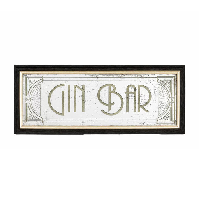 Mirrored Wall Sign "Gin Bar" 47 x 19 cm