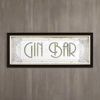 Mirrored Wall Sign "Gin Bar" 47 x 19 cm