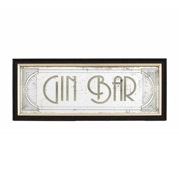 Mirrored Wall Sign "Gin Bar" 47 x 19 cm