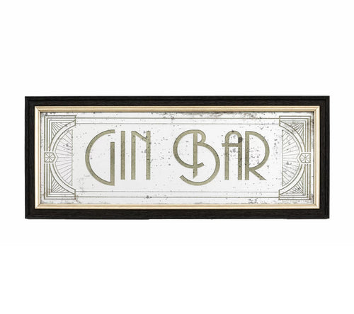 Mirrored Wall Sign "Gin Bar" 47 x 19 cm