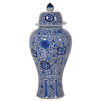 Exceptionally tall blue and white Ginger Jar.&nbsp; Floor standing jars perfect as a pair by the entrance doors.&nbsp; Ginger jars are a Country House staple and give the look of grandeur to any home. A classic in any interior.