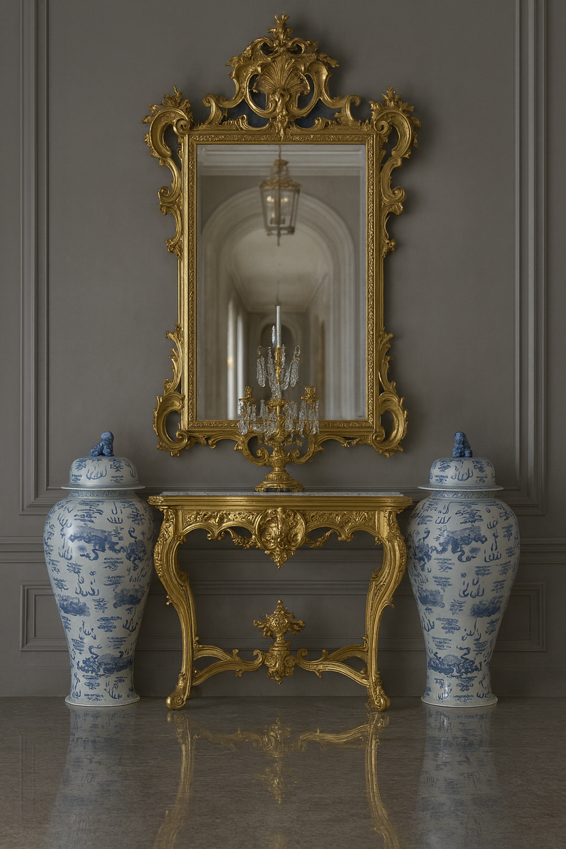 Floor Standing Tall Ginger Jars (Pair)