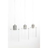 Glass Triple Linear Pendant - Nickel - 65cm