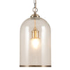 A great glass pendant with Brass or Nickel rim at the Base and same colour ceiling rose. Perfect hall light