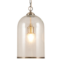 A great glass pendant with Brass or Nickel rim at the Base and same colour ceiling rose. Perfect hall light