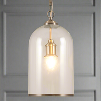A great glass pendant with Brass or Nickel rim at the Base and same colour ceiling rose. Perfect hall light