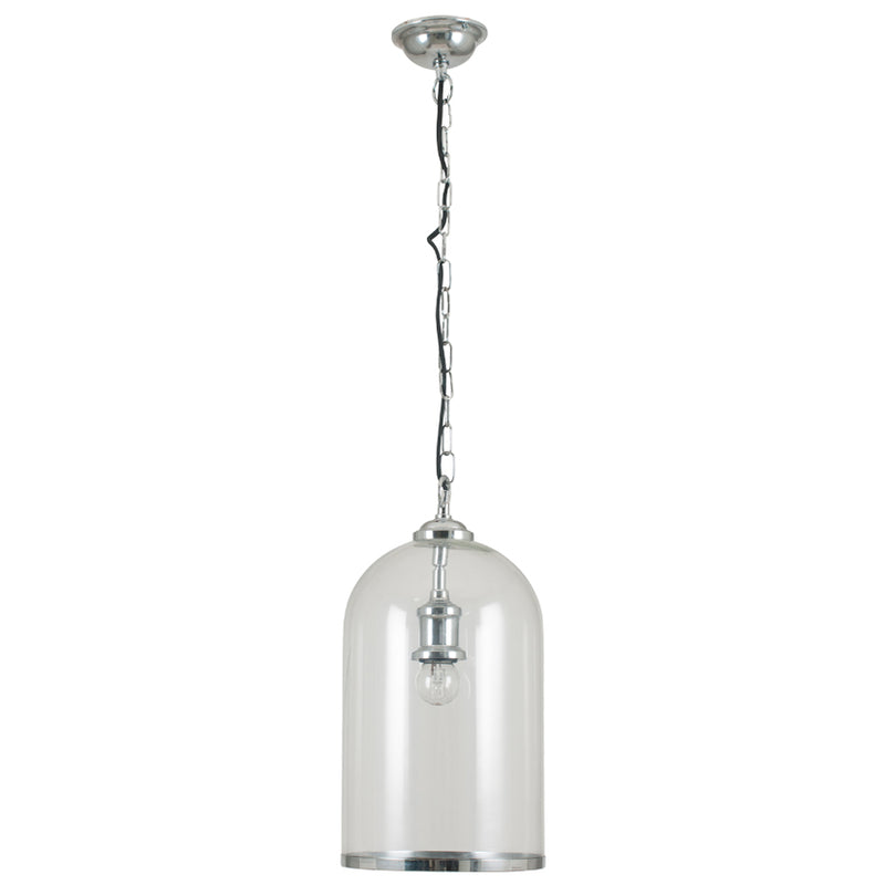 A great glass pendant with Brass or Nickel rim at the Base and same colour ceiling rose. Perfect hall light