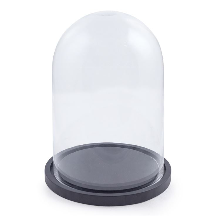 Glass Cloche With Black Base - 3 Sizes