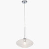 Nickel & Ribbed Glass Pendant Light 30 cm