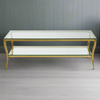 Gilt Metal & Glass Coffee Table 130 cm