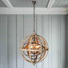 Wooden Globe Chandelier 80cm