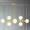 Opal White Globe Gilt Linear Light 73cm