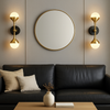 Brushed Gilt Opaque Globe Dual Wall Light