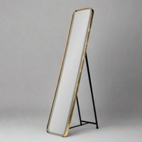 Slim, tall dressing mirror. Has a stand for use as dressing mirror or can be wall hung. This slimline mirror is perfect for even the smallest bedroom.