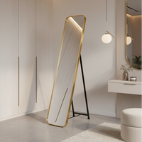 Slim, tall dressing mirror. Has a stand for use as dressing mirror or can be wall hung. This slimline mirror is perfect for even the smallest bedroom