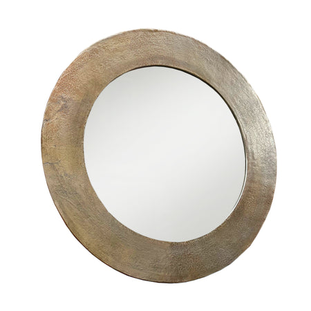Extra Large Circular Mirror Gunmetal & Gilt 91 cm