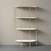 Gold Metal & Glass Shelf Unit  - 175cm